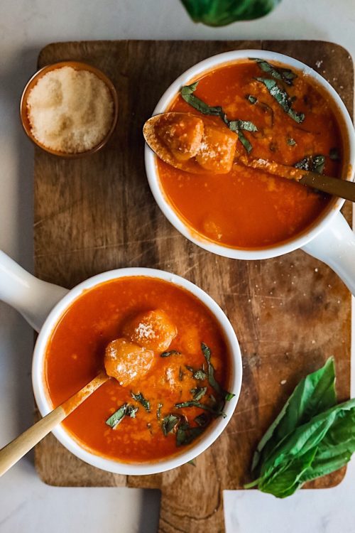 Tomato Basil Gnocchi Soup