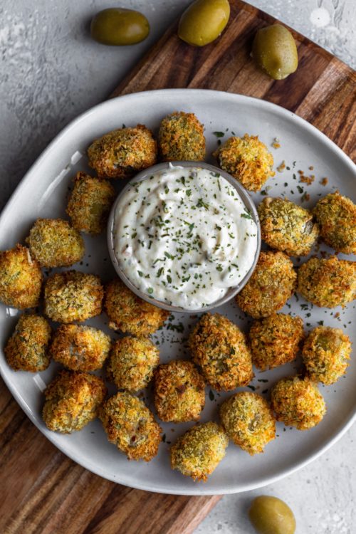 Air Fried Blue Cheese Stuffed Olives