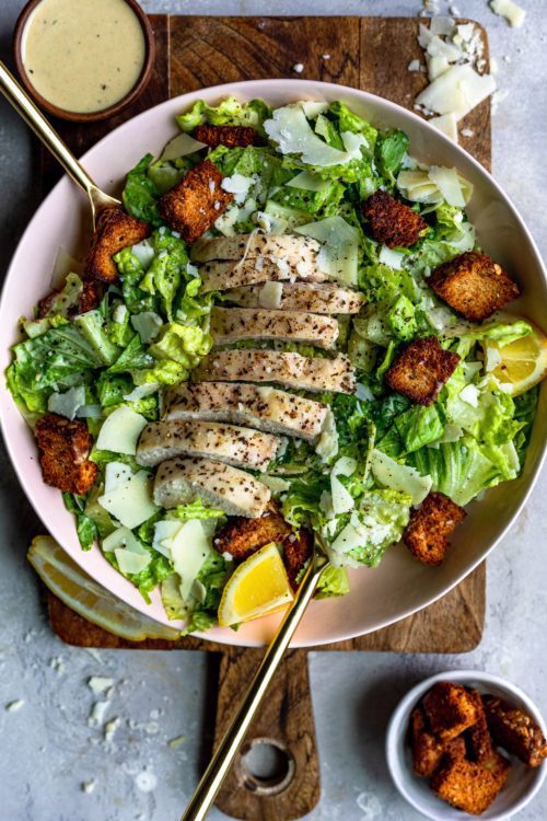 Healthy Chicken Caesar Salad - Dash Of Mandi