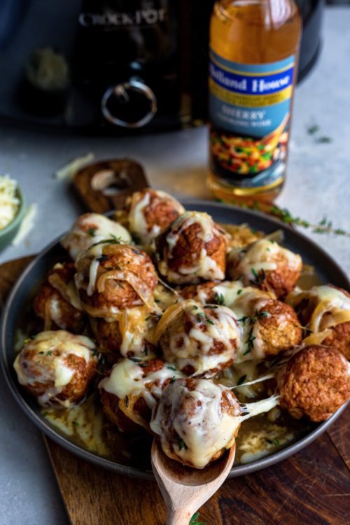 Crock-Pot French Onion Meatballs