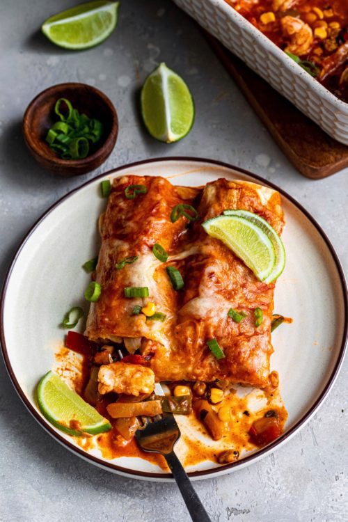 Easy Shrimp Enchilada Recipe - Dash Of Mandi