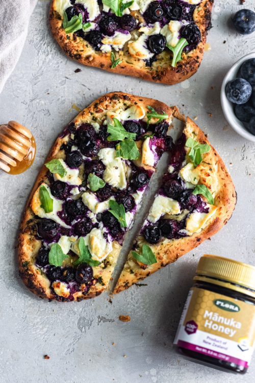 Blueberry, Goat Cheese and Honey Flatbread