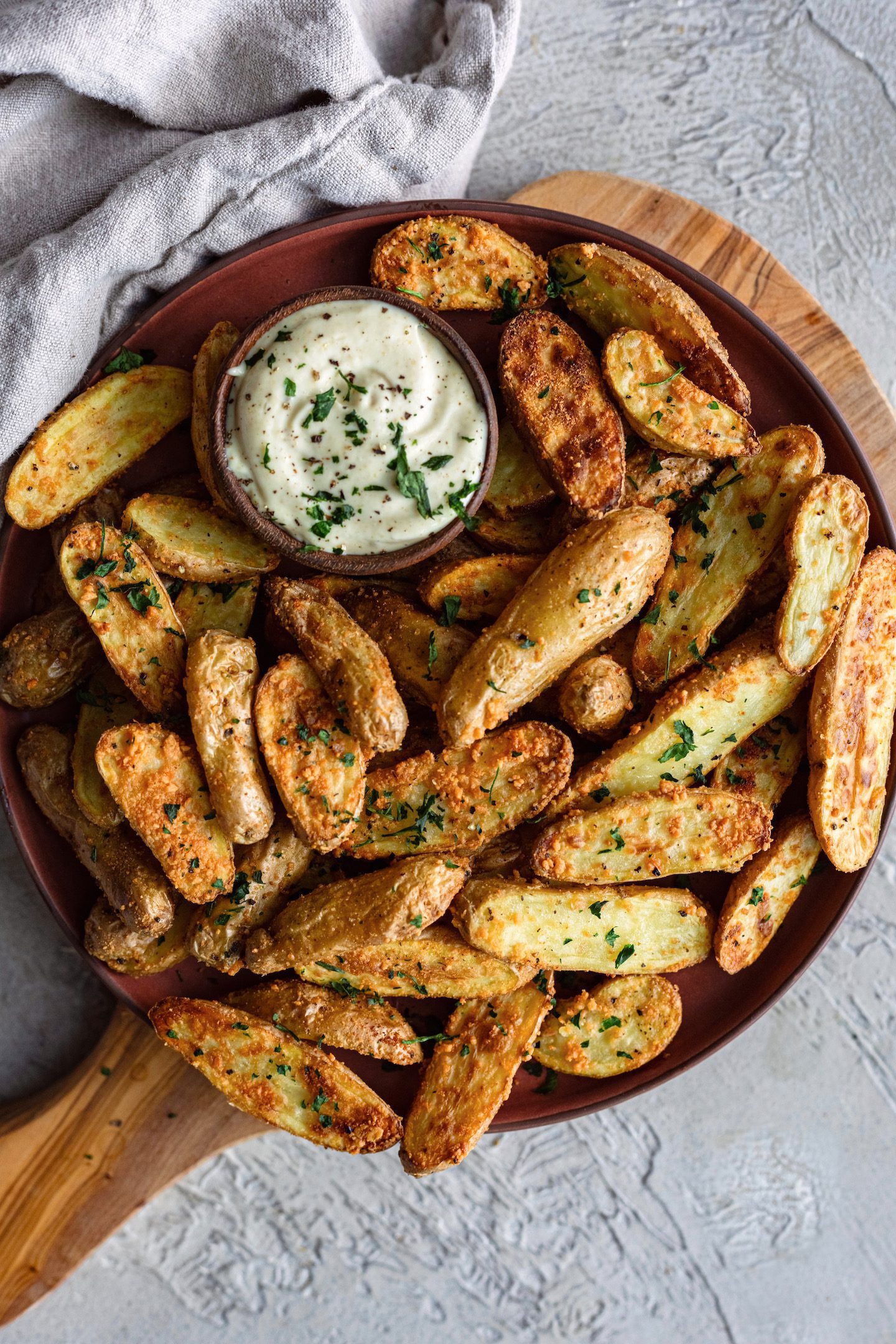 Air Fryer Fingerling Potatoes With Aioli