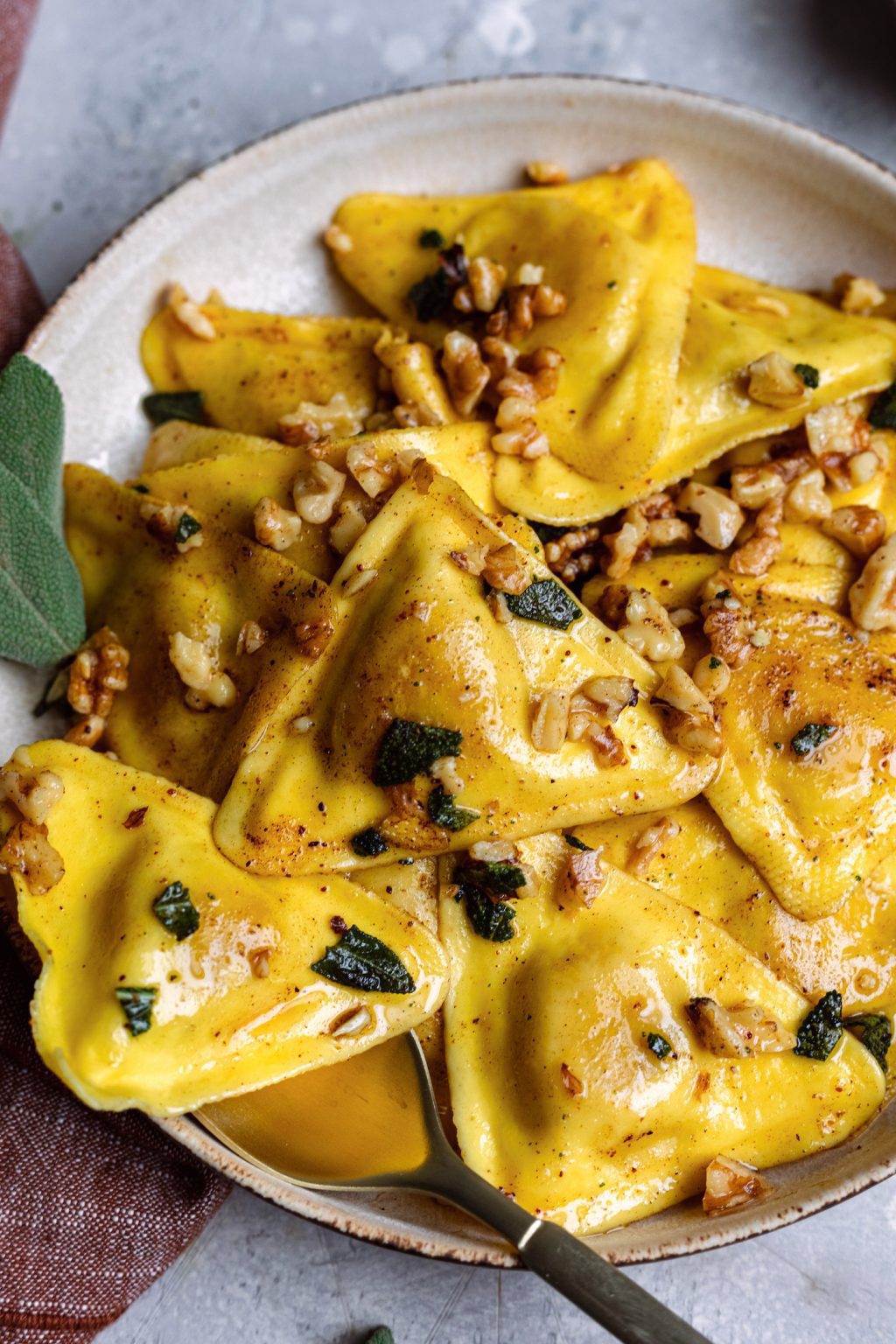 Butternut Squash Raviolis With Sage Butter - Dash of Mandi