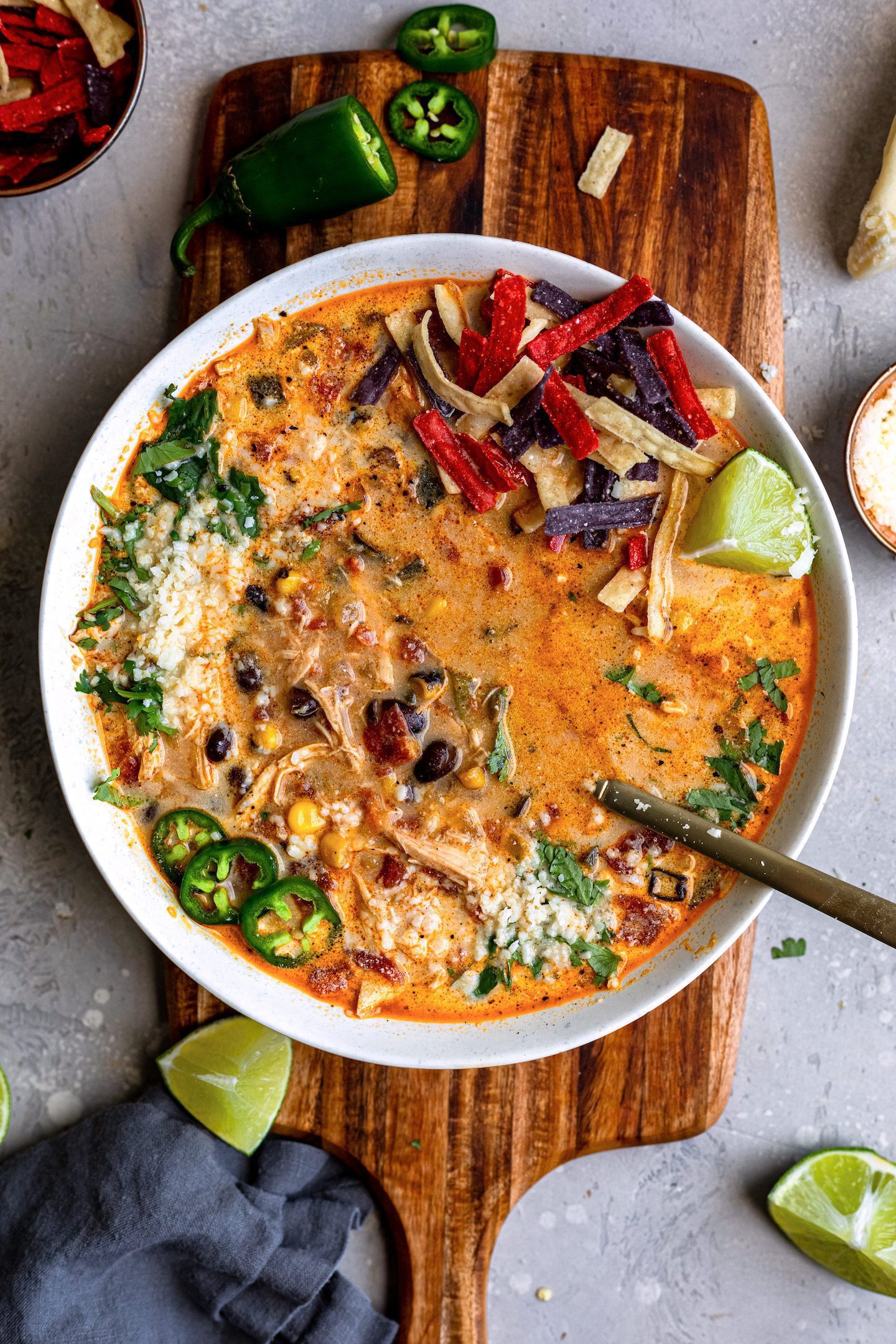 Slow-Cooker Chicken Tortilla Soup With All the Fixings Recipe