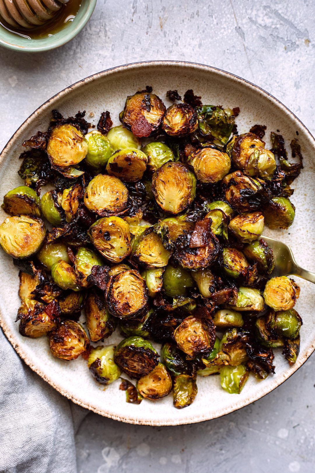 Air Fryer Honey Mustard Bacon Brussels Sprouts