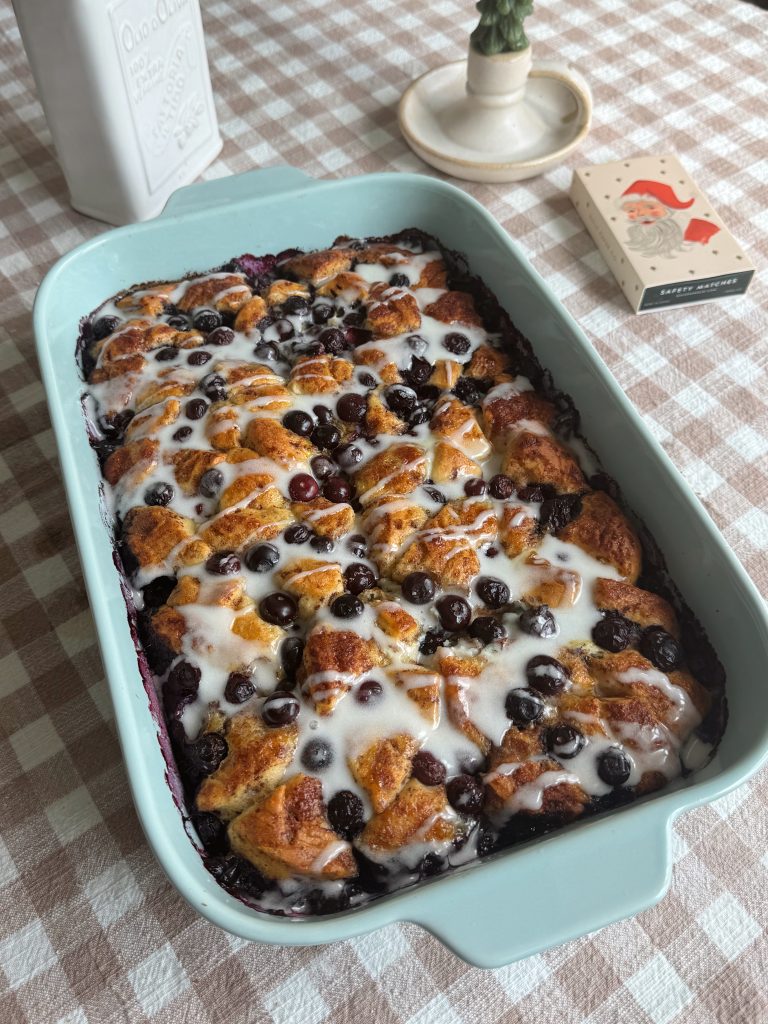 blueberry cinnamon roll casserole